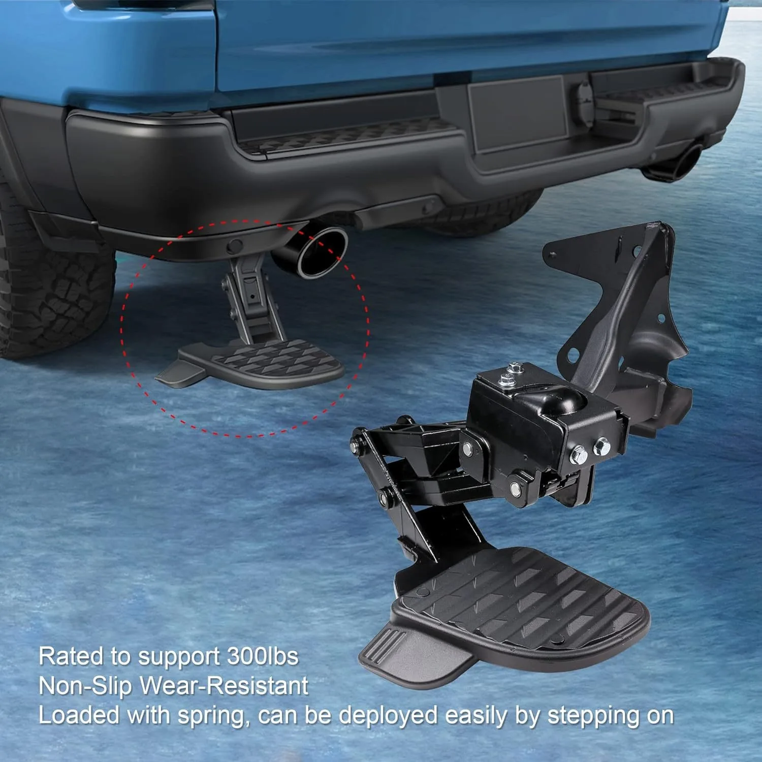 Retractable Rear Bed Step 82215289AG 82215289AH Fit 2019-2024 RAM 1500 DT Pickup Truck Access Pedal