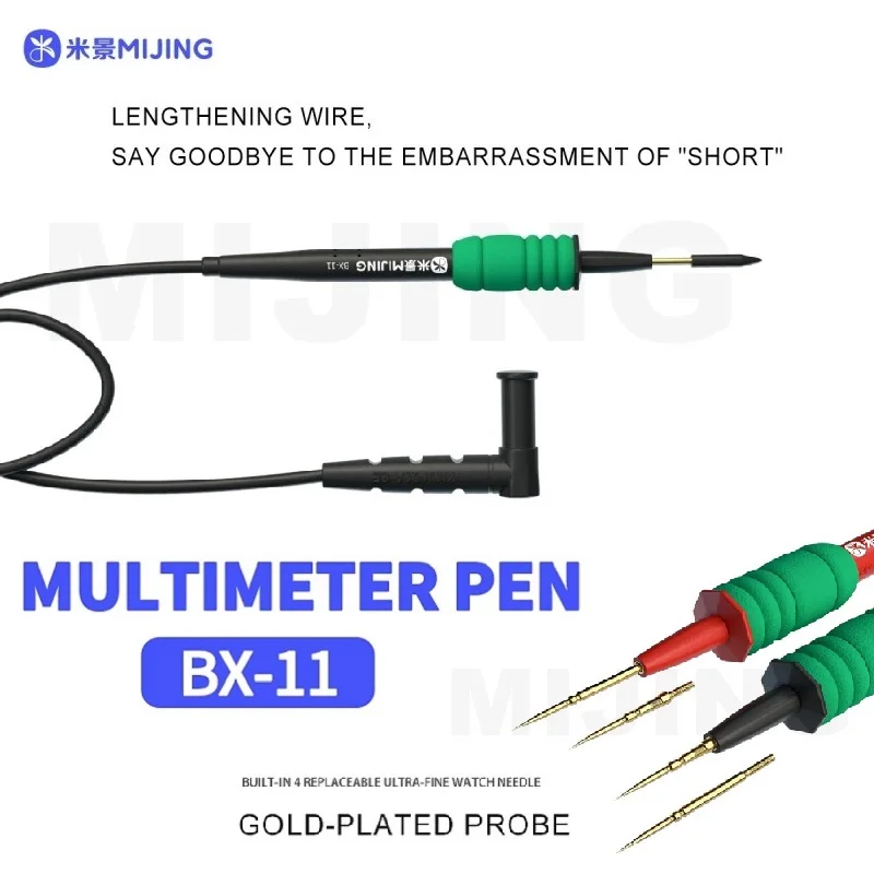 Mijing BX-11 قلم متعدد مطلي بالذهب إبر قابلة للاستبدال وآمن 2000 فولت لأدوات إصلاح كهربائية دقيقة احترافية