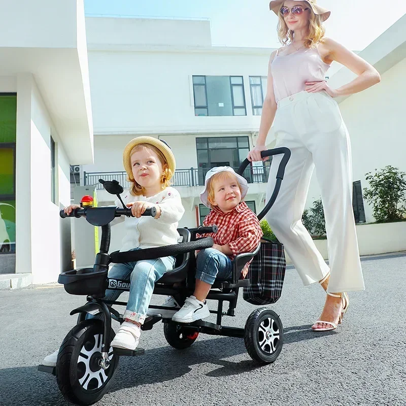 

Children's Tricycle Twin Handcart Two Person Baby Bicycle Baby Lightweight Stroller Baby Stroller