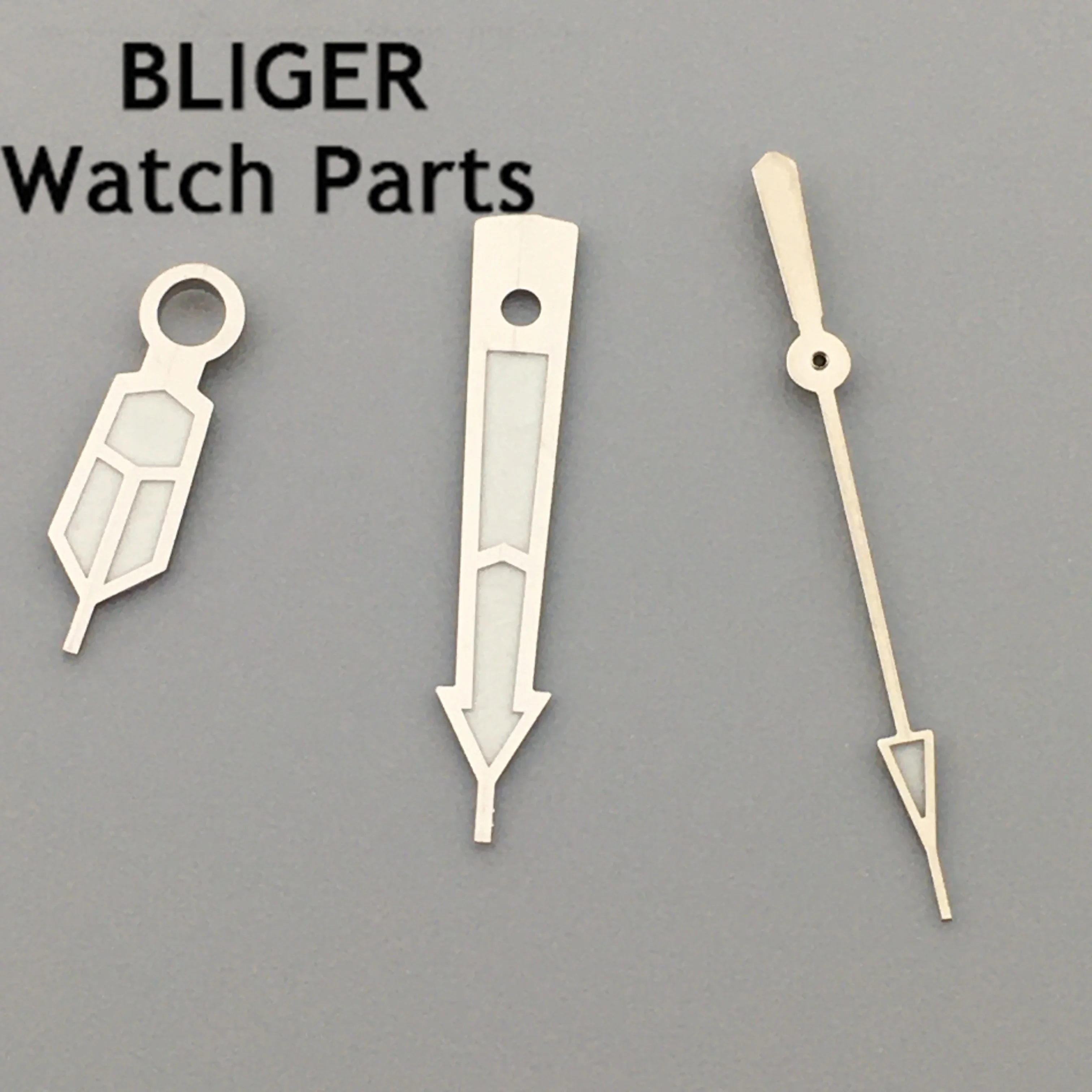 BLIGER silver black watch hands green luminous hands suitable for NH35 NH36 movement