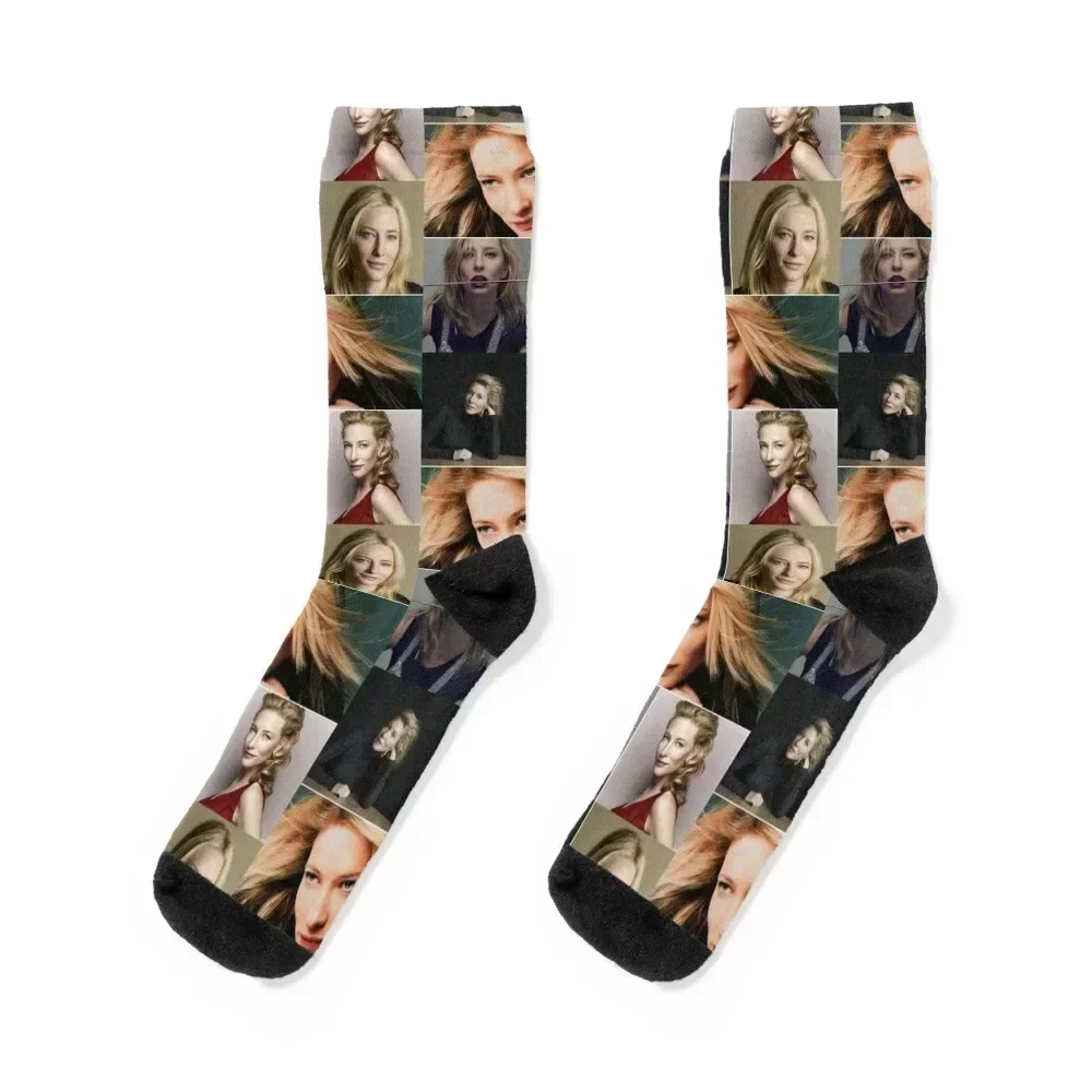 

Cate Blanchett Australian Actress Colorful Aesthetic Photos Collage - 2 Socks man luxe loose Toe sports Socks Men's Women's