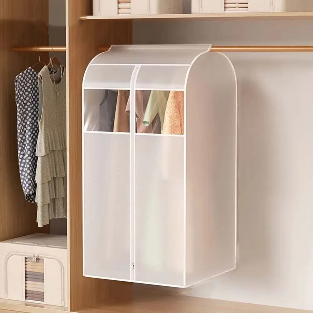 Clothing Dust Cover with Transparent Window Hanging Dustproof Clothes Storage Organizer for Shirts Closet Clothing Protector