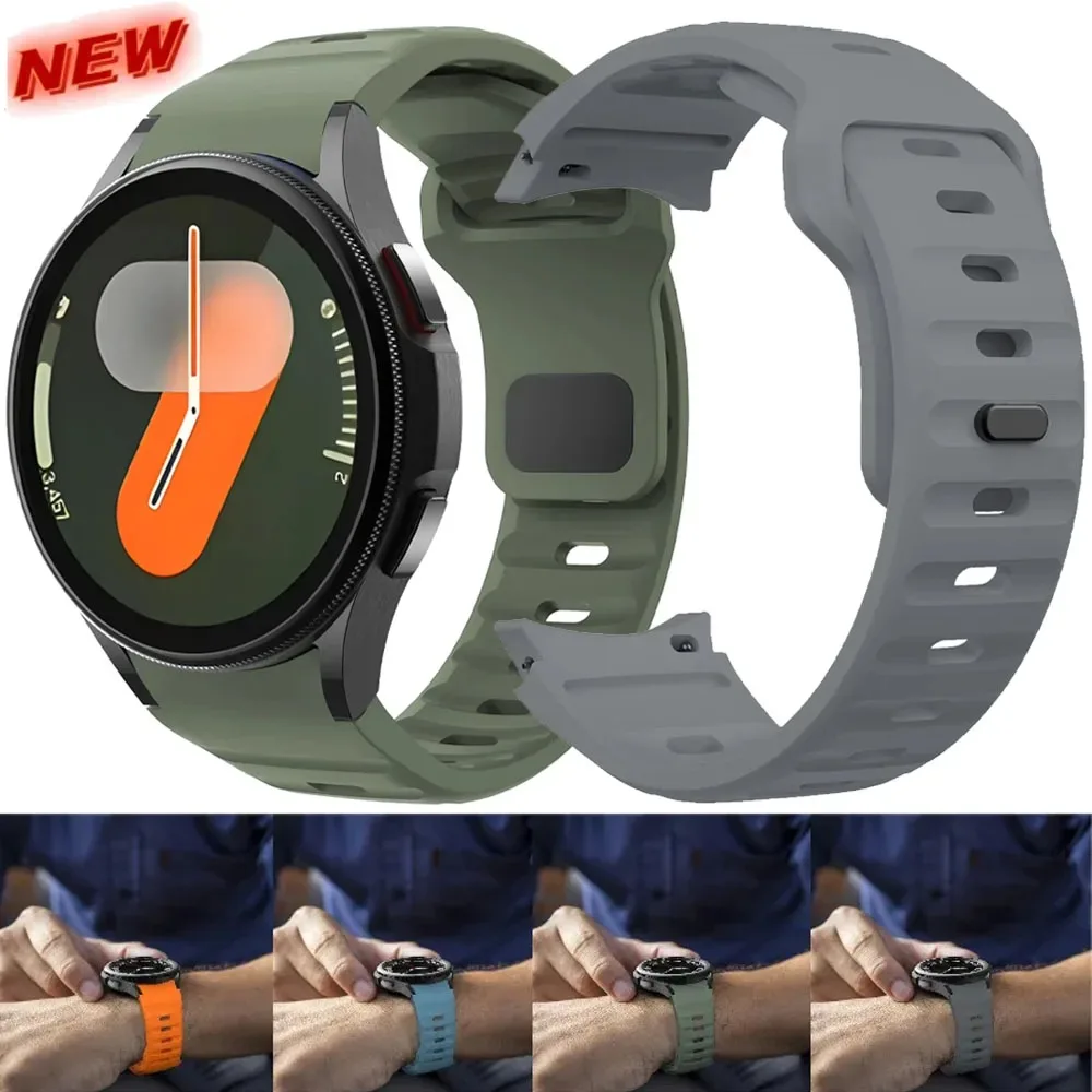 Geen gaten siliconen band voor Samsung Galaxy Watch 7 FE 6 5 4 40 mm 44 mm ademende armband Galaxy Watch 6-4 Classic 47 mm 46 mm band