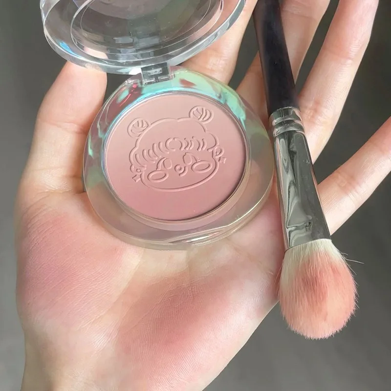 Maquiagem nua natural para mulheres, blush de gradiente duplo, bochechas brilhantes, roxo e azul, marca de nicho, 2023, nova