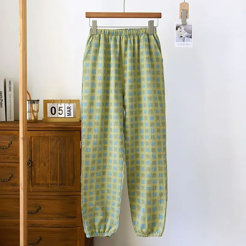 Pyjama hosen Sommer im Frühling dünne Pyjama hosen können außerhalb des literarischen und künstlerischen Stils im Retro-Stil aus reiner Baumwolle getragen werden