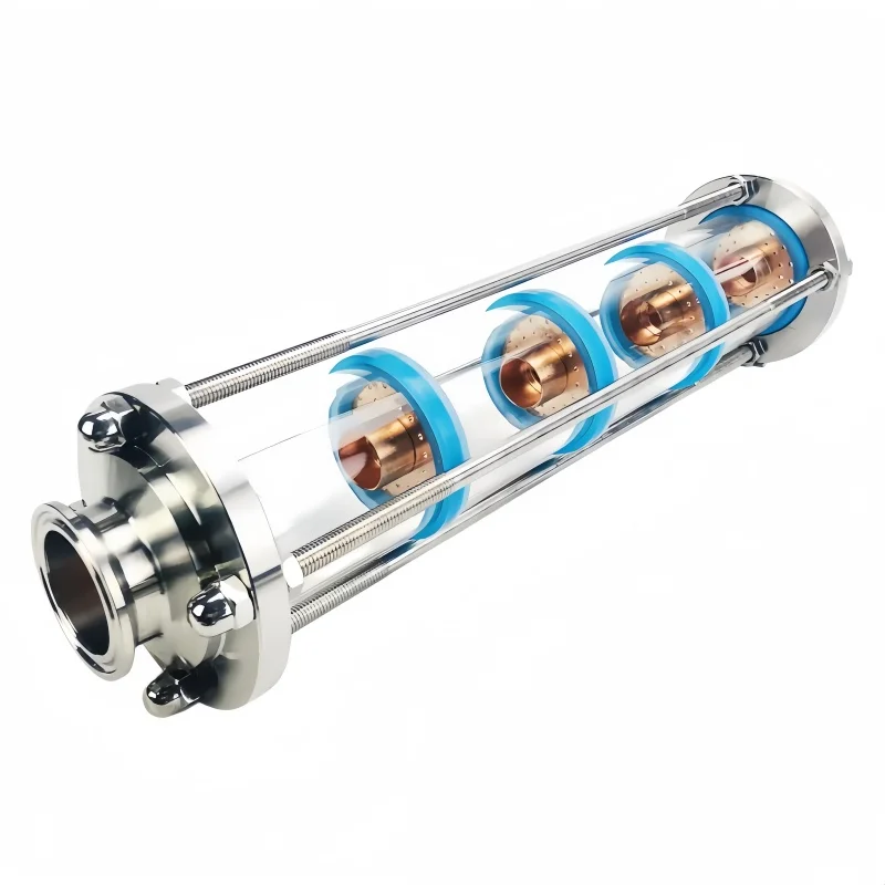 2inch FerruleOD64mm Distillation Lens Column With Copper Plate Sets,Tri-Clamp Sight Glass Union Stainless Steel 304