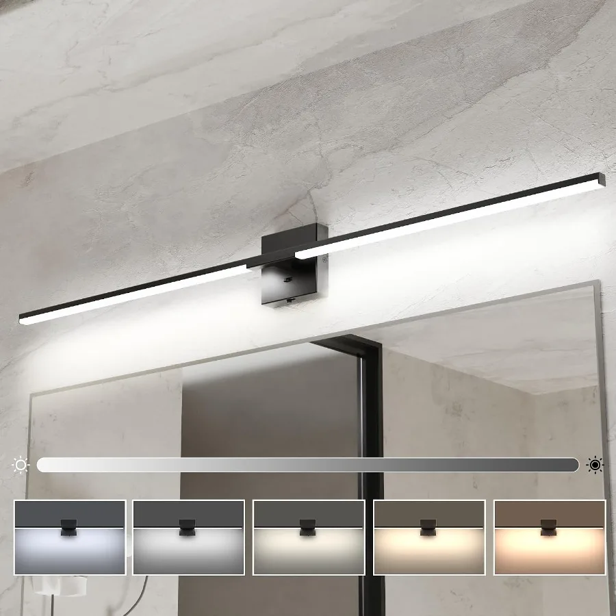 48 Modern Bathroom Vanity Lights, Built-in Dimmer, 5CCT