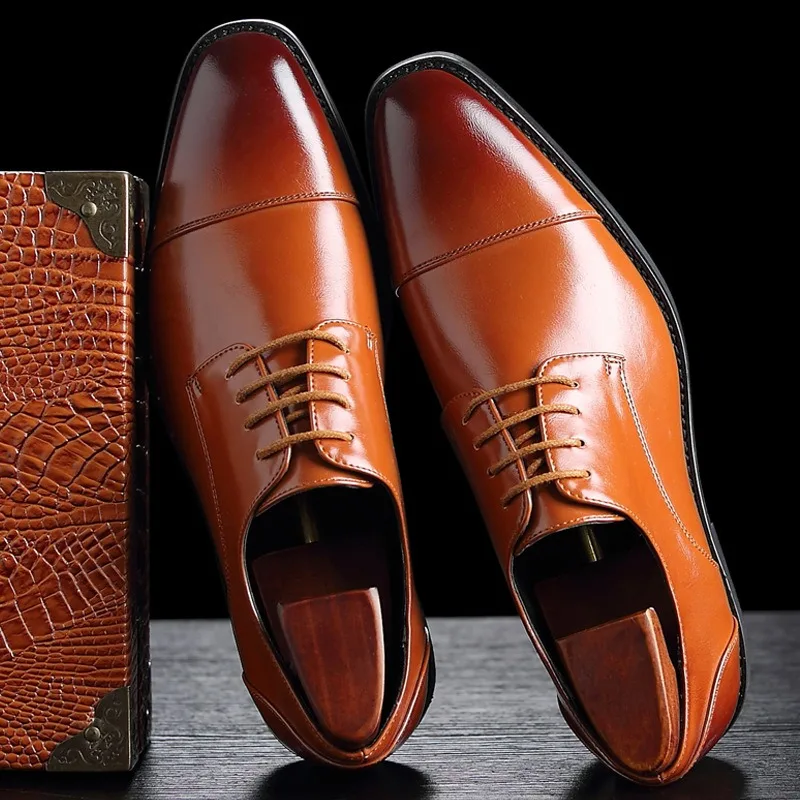 

Big Size Man Shoes Fashion Business Dress Shoes Lace Up Oxford Office Shoe Men British Leather Shoe Luxury Wedding Shoes for Men