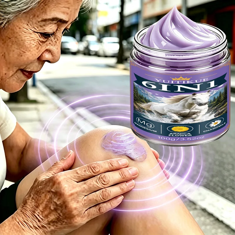 YUITIKUE 6 IN 1 Fast Absorb Horse Balm 100g For Neck Shoulder Lower Back Knee Elbow Ankle Fitness Sports Body Skin Care