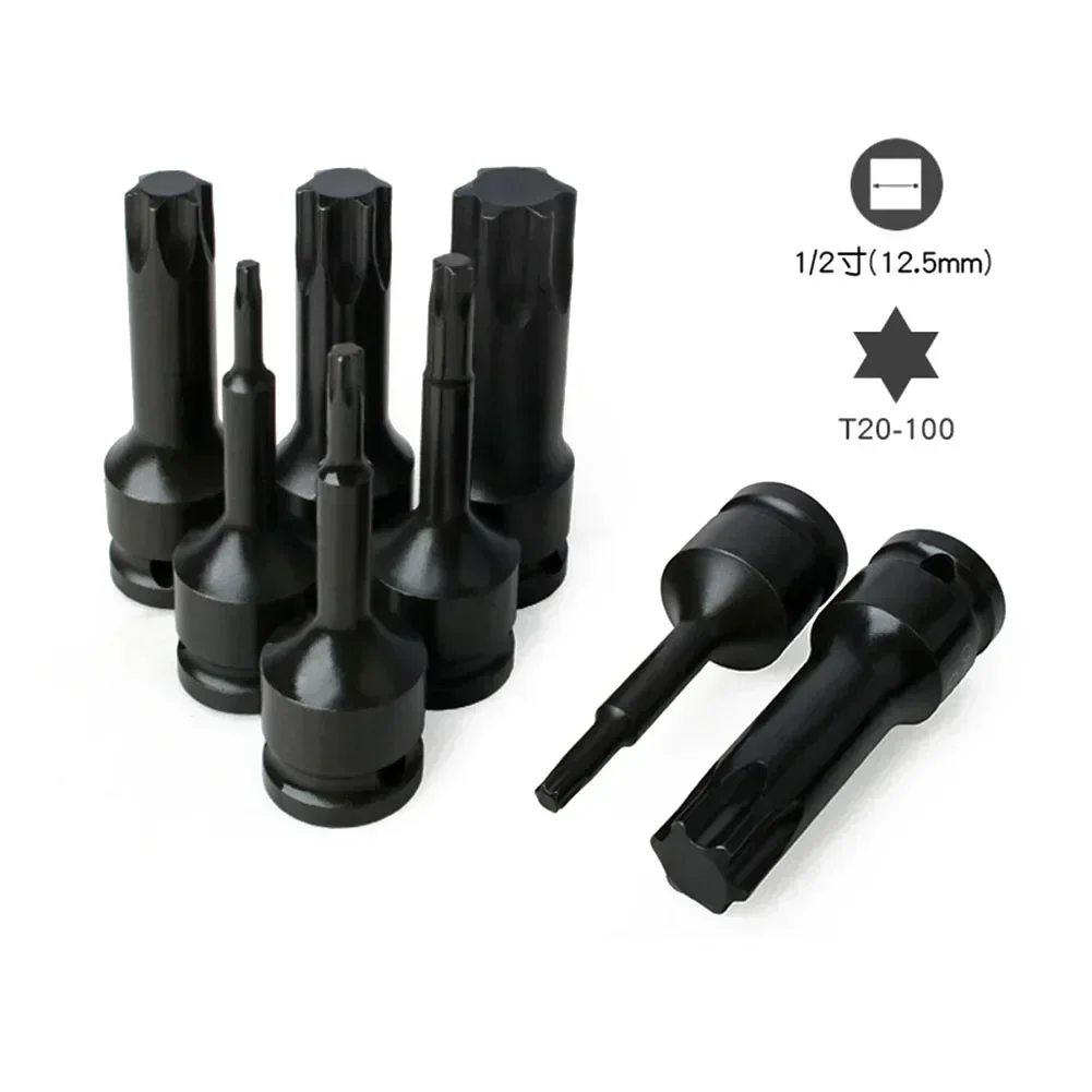 Imagem -04 - Torx Soquete Bits Polegada Unidade Soquete Adaptador Chave de Fenda Bits T20 T25 T27 T30 T35 T40 T45 T50 T55 T60 T70 T80 Série Peças