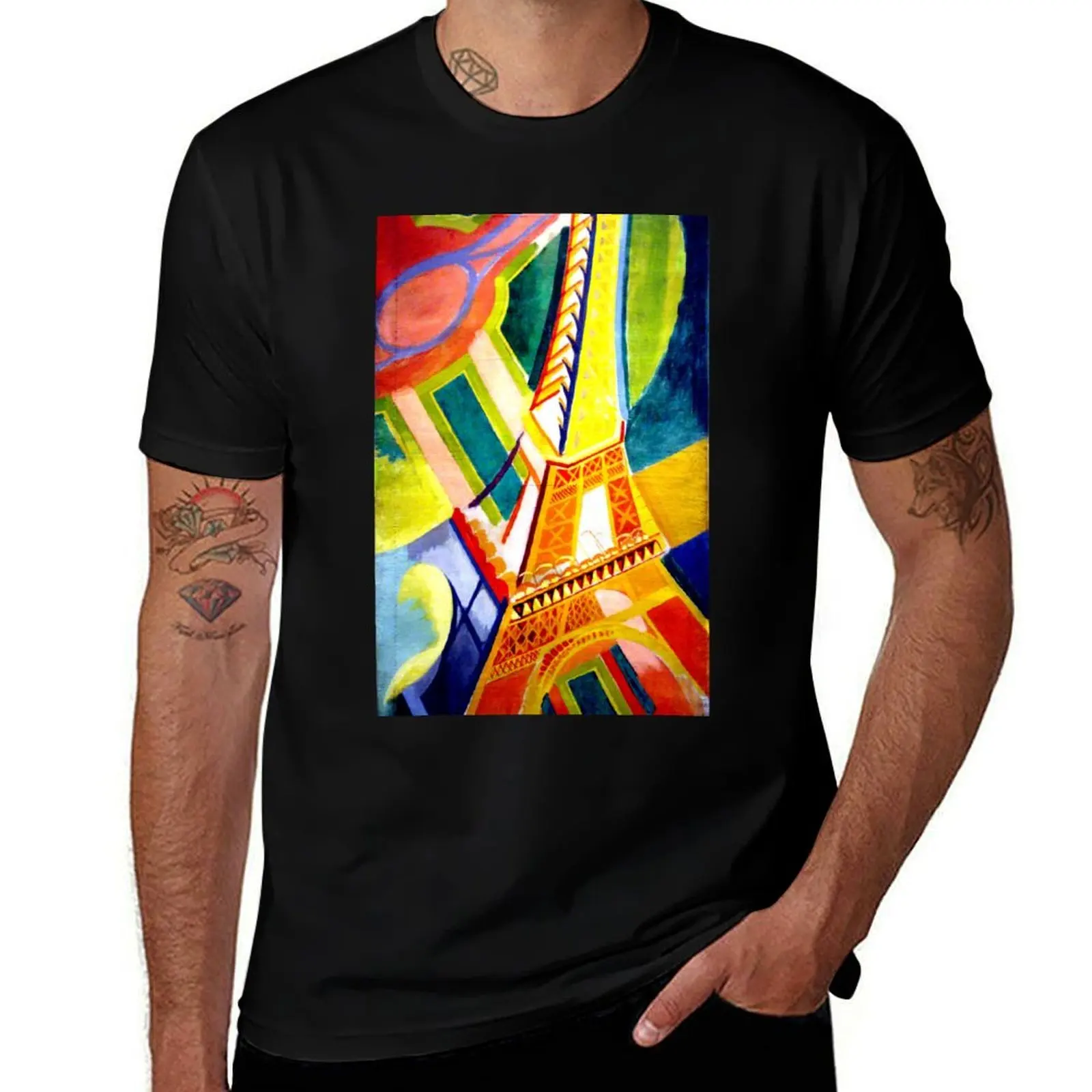 

The Eiffel Tower by Robert Delaunay T-Shirt t shirts for man cotton soft t shirt man luxury T-Shirt