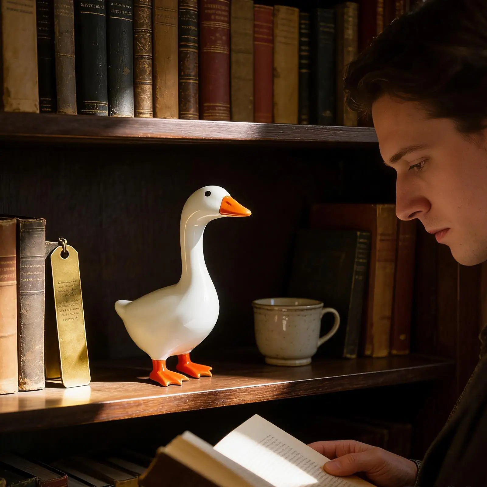 Desk Goose Magnetic Key Holder Tabletop Decoration Resin Magnetic Goose Statue For Bookcase Bookshelf Window Sill Display