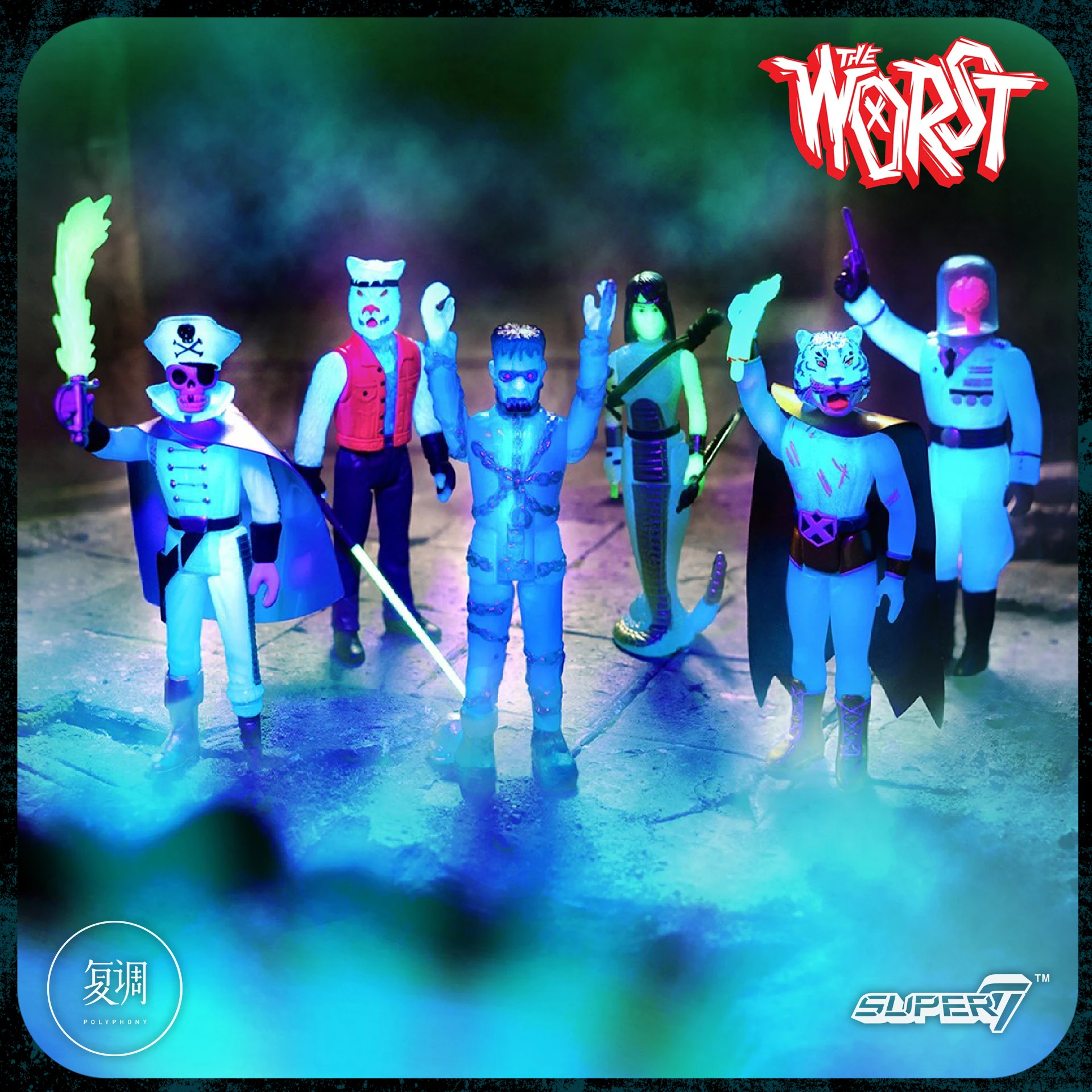 

Super7 the Worst Cortex Commander Action Figure 3.75in Red Tiger Captain Deadstar Luminous Version Collectible Toy Gift in Stock