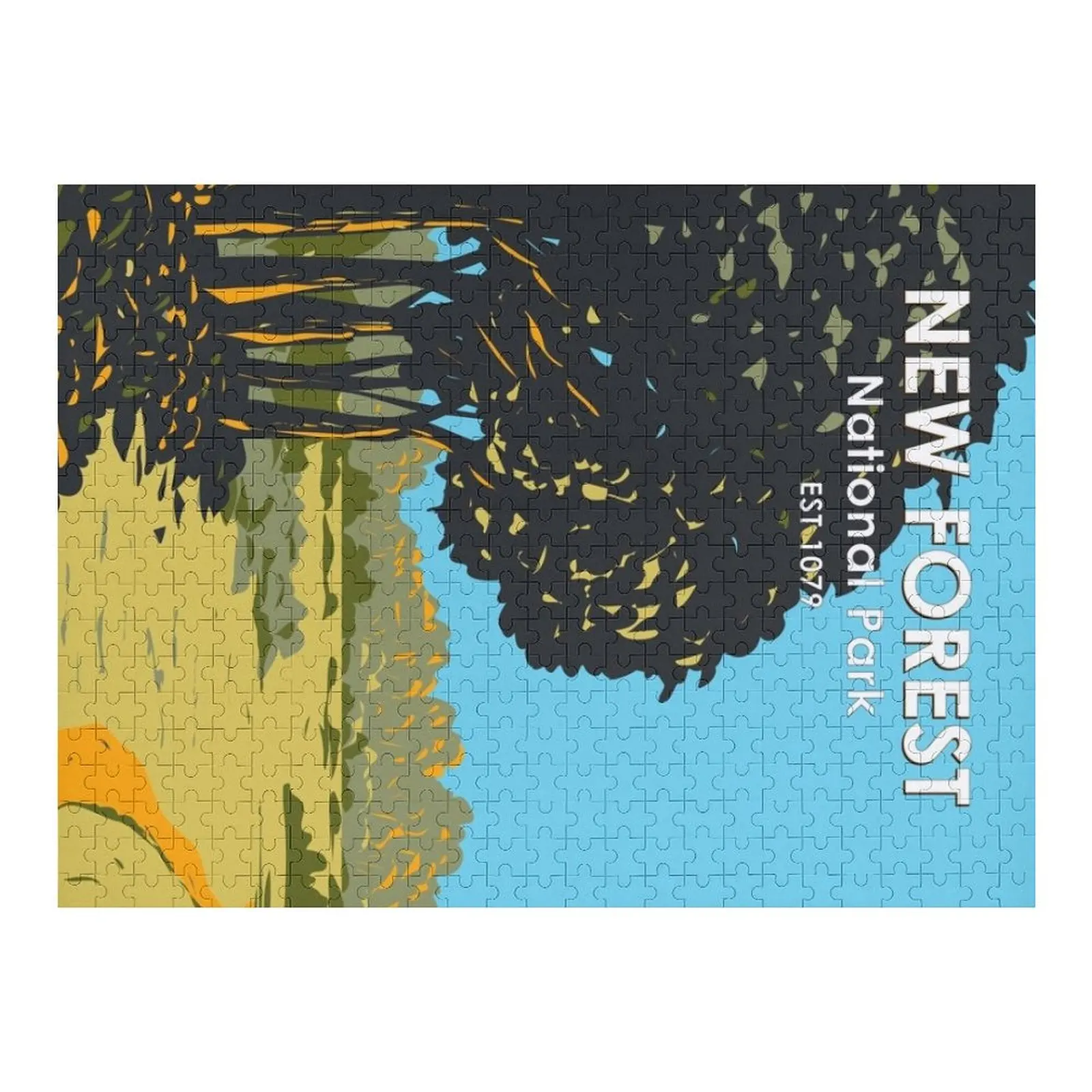 

Новый лесной национальный парк, Англия, винтажный пазл с персонализированной фотографией, головоломка Woodens для взрослых