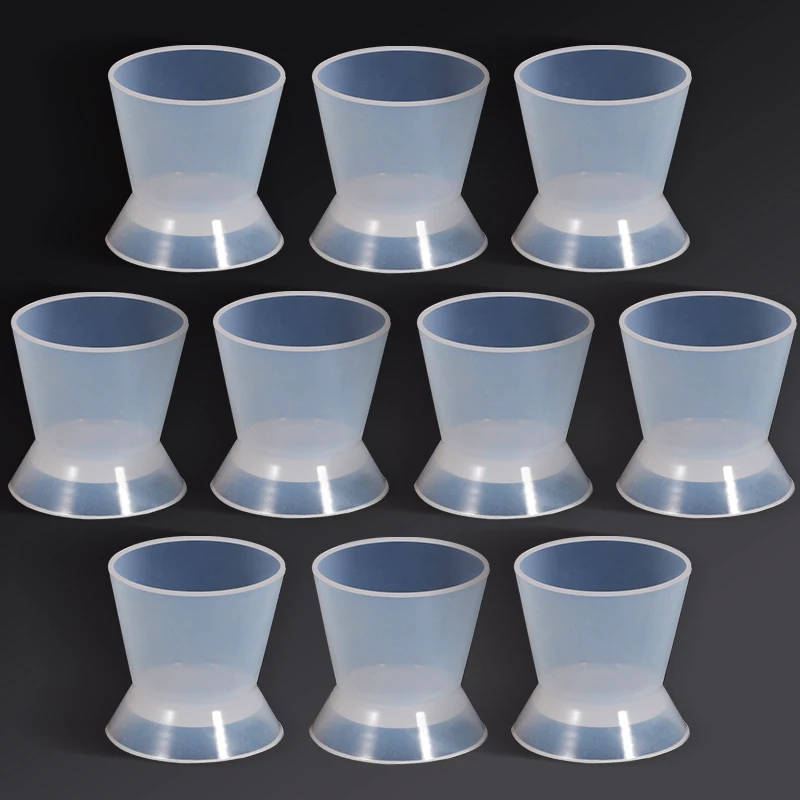 10Pcs Dental Silicone Mixing Bowl Acrylic Self-Solidifying Non-Stick Cement Powder Mix Mini Cup Dish Dentist Lab Tool
