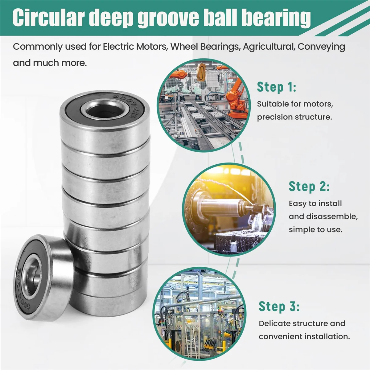 Bearing 10Pcs 6000RS Shielded Deep Groove Radial Ball Bearings 10mmx26mmx8mm