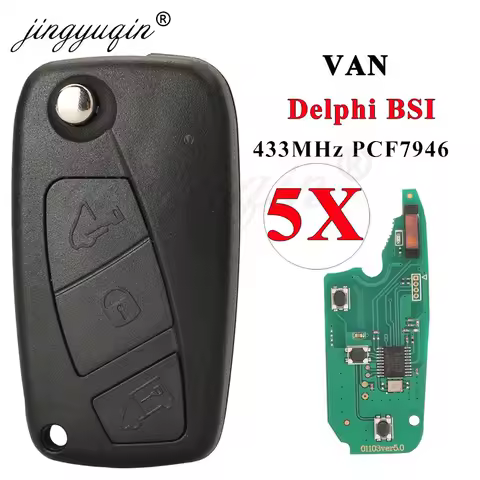 jingyuqin 5pcs 433MHz PCF7946 Remote VAN Car Key for Fiat Fiorino 500 Doblo Grande Punto Punto Evo Punto Qubo 2/3 BTN Delphi BSI