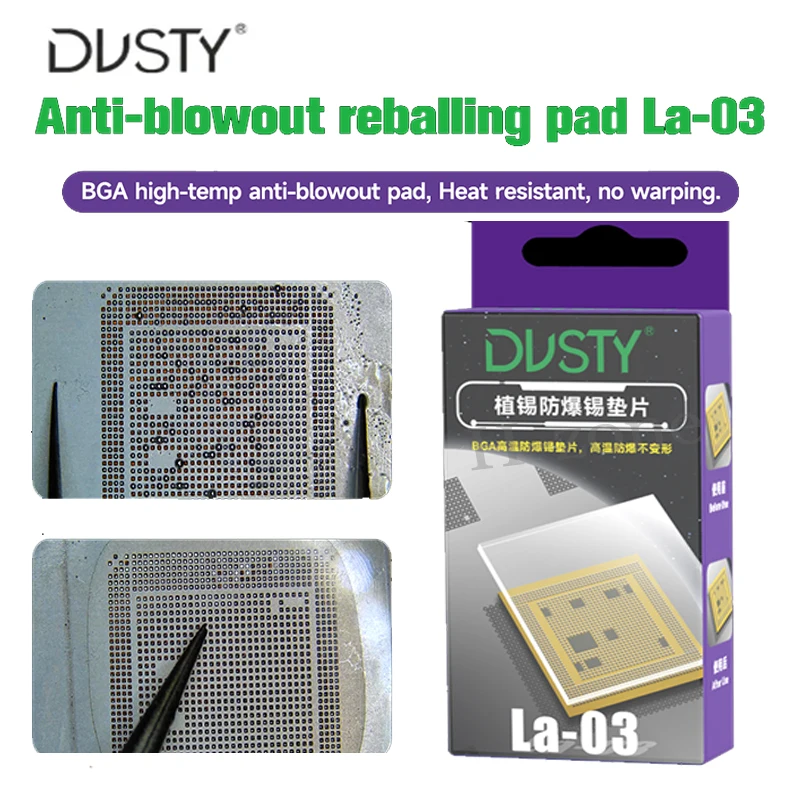 MECHANIC La-03 Anti Blowout Reballing Pad 20x20mm White Glass BGA Solder Ball Reballing Pad for CPU GPU Chip Phone Repair Tool