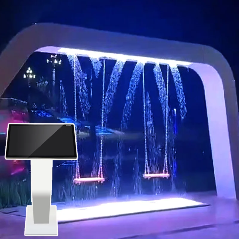 مخصص. ميزة الشلال في الهواء الطلق نافورة ستارة رقمية من الفولاذ المقاوم للصدأ