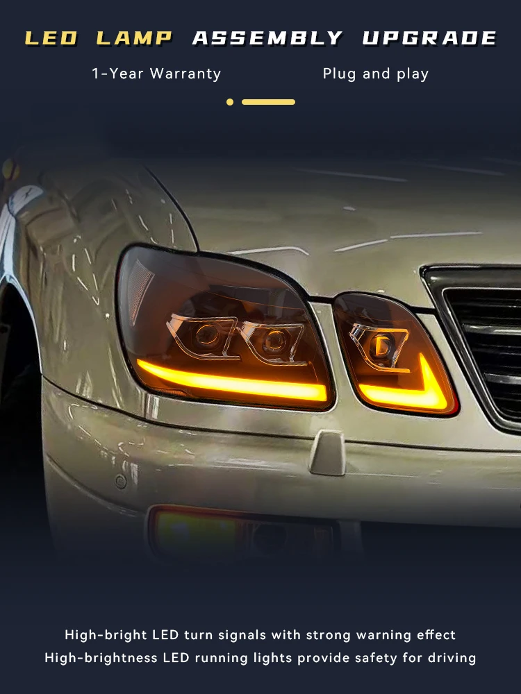 Headlight Styling FOR LX470 Lexus 1998-2007 Front Light Projector Lens DRL Head Lamp LED Bulbs Car Stuff Auto Mobile Accessory