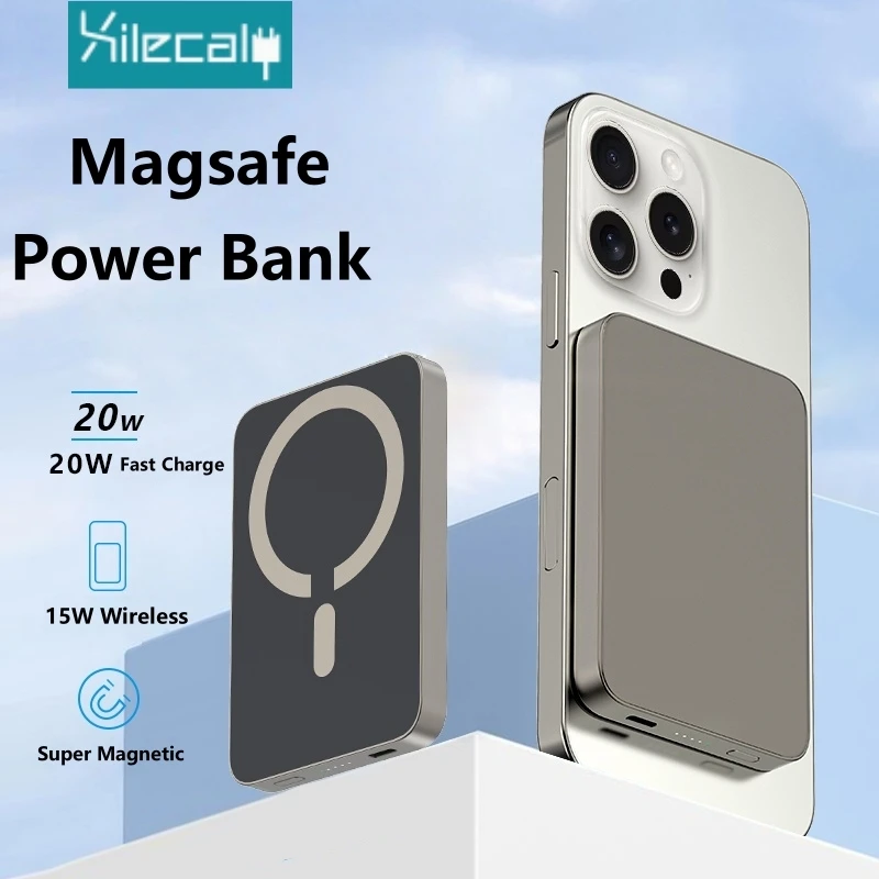 

Xilecaly Magnetic Power Bank 22.5W Fast Charging For Magsafe Portable External Battery Ultra Thin Wireless For iPhone 17 16 15