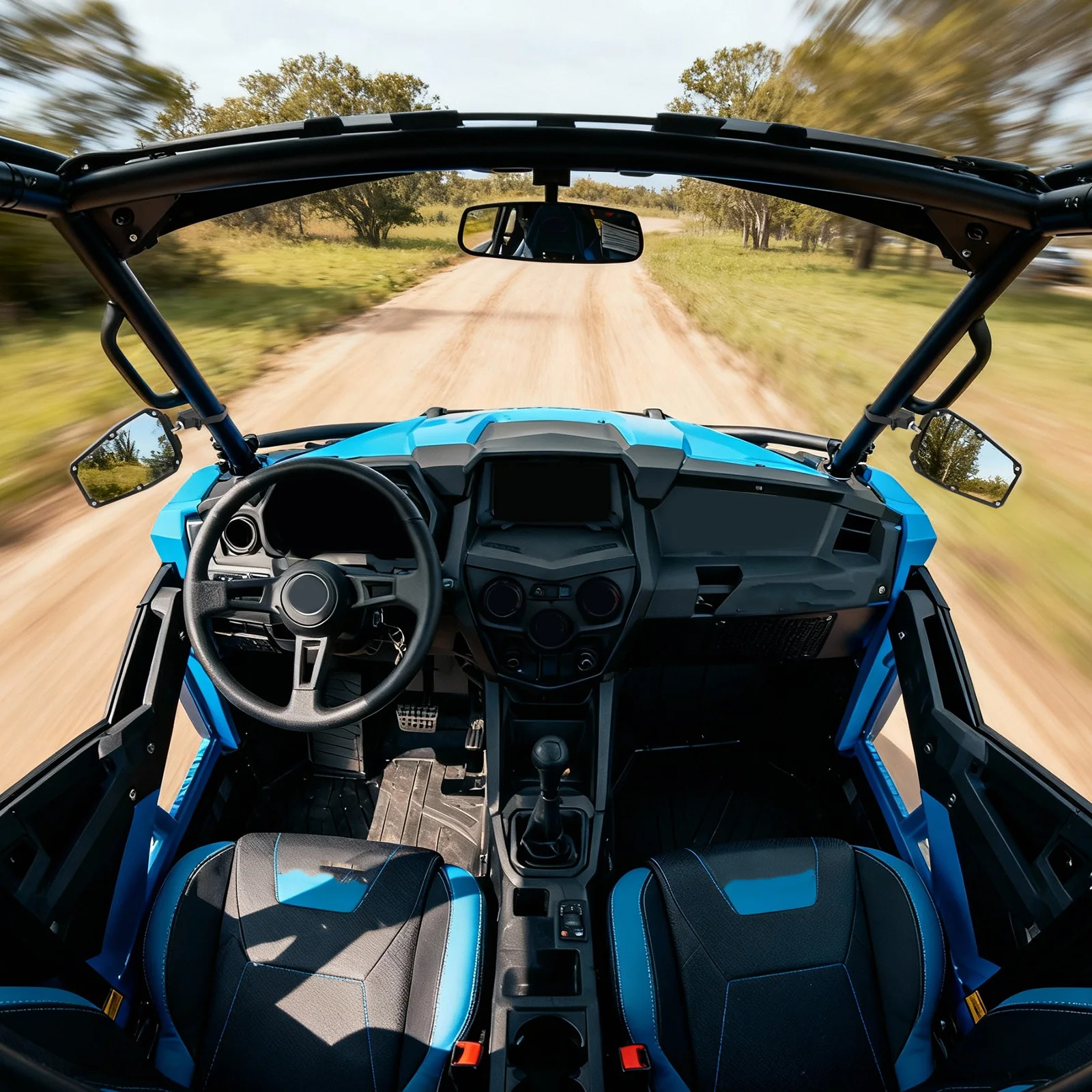 2pcs UTV 1.5" Mirrors Side Rear View Mirrors for Polaris RZR Ranger Can-Am Maverick X3 Commander Defender Honda Pioneer 1000