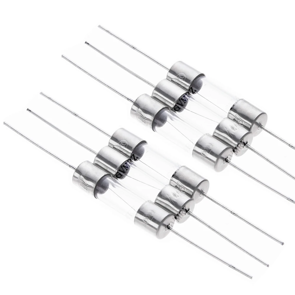 10PCS 5X20mm Axial Glass Fuse Fast Slow Blow 250V With Lead Wire F 0.5A/1A/2A/3A/3.15A/4A/5A/6.3A/8A/10A/15A/12A fuse tube 5x20