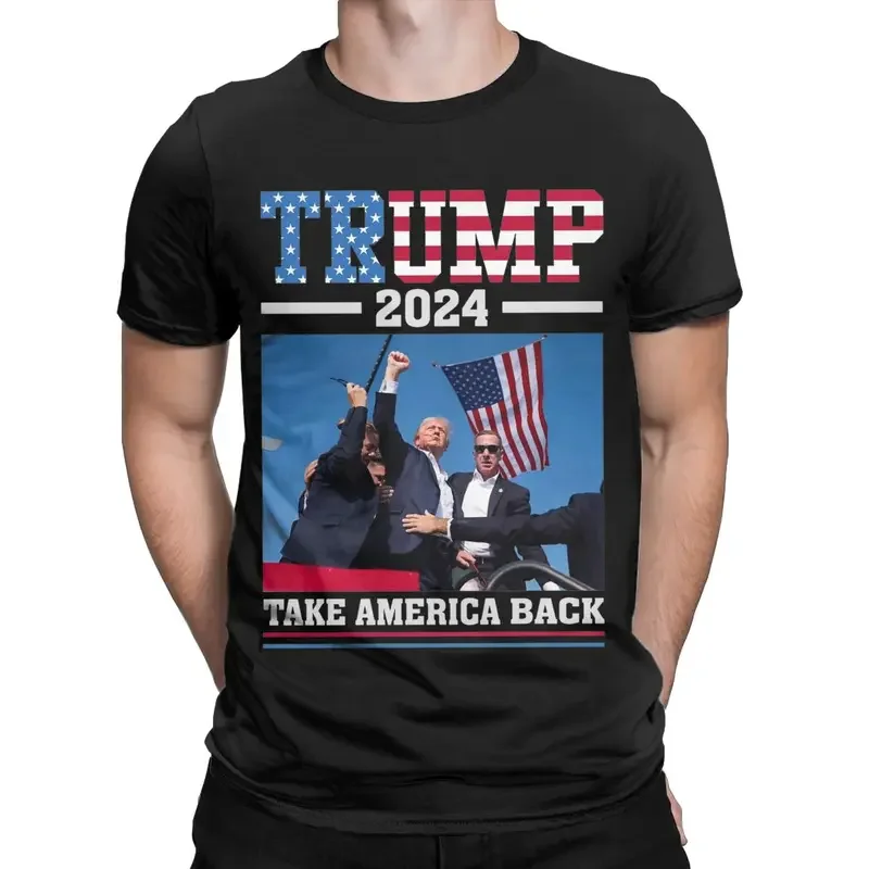 

Leisure Fight Trump 2024 T Shirt for Men Women Cotton Assassination Attempt Trump Rally Shooting Tee Shirt Gift Idea Clothes