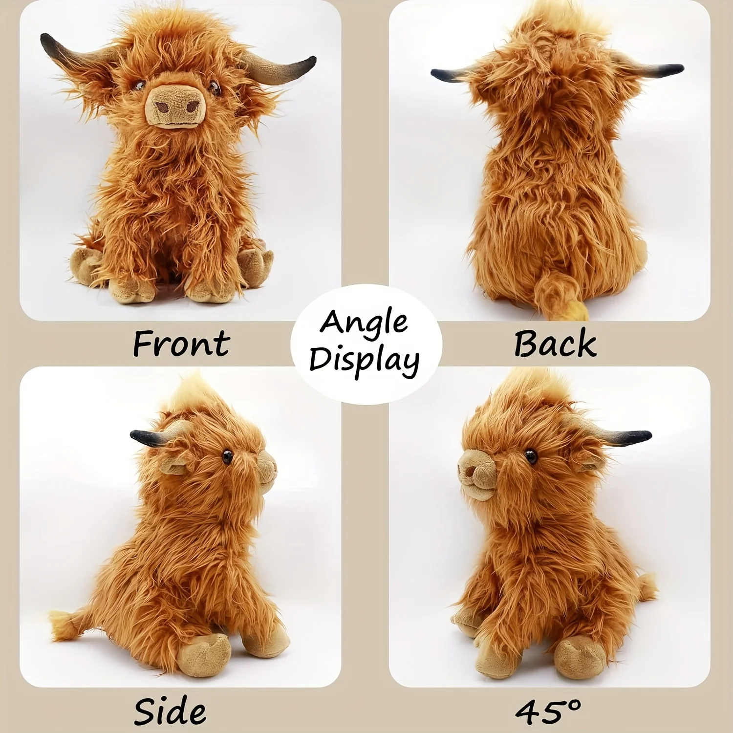 25cm Symulacja Highland Cow Pluszowa lalka zwierzęca Miękka pluszowa zabawka Highland Cow Kawaii Prezenty dla dzieci Zabawka Dekoracja pokoju