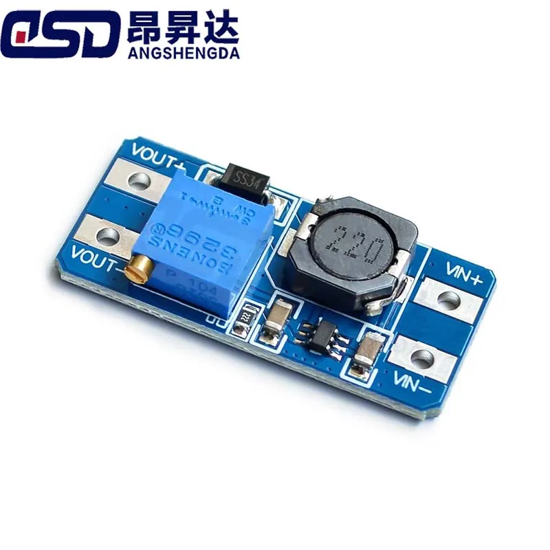 DC-DC Adjustable Boost Module 2A Boost Plate Step Up Module with MICRO USB 2V-24V to 5V 9V 12V 28V MT3608 MODULE