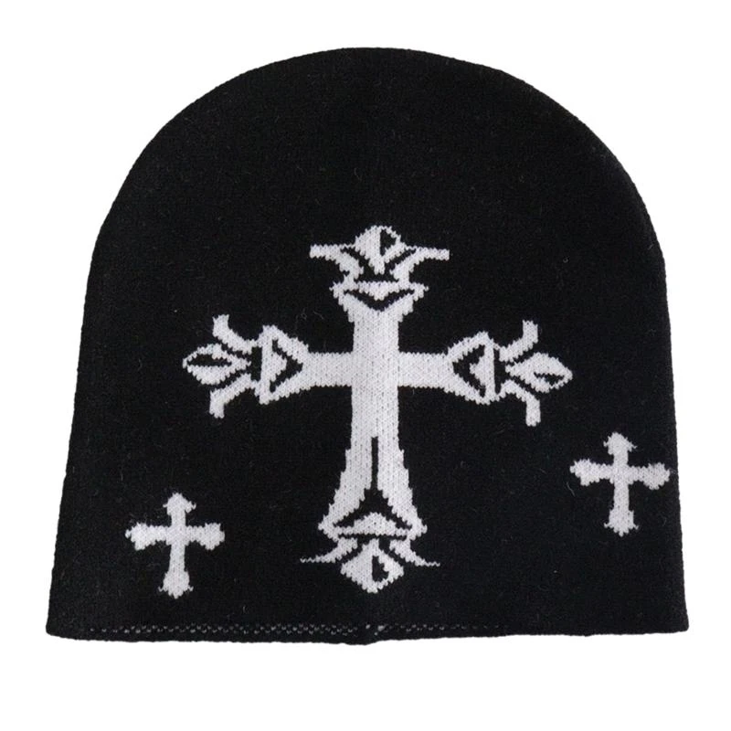 652f Handcrochet Boy Girls Jacquard Hat Women Warm Dark Hats Breatable