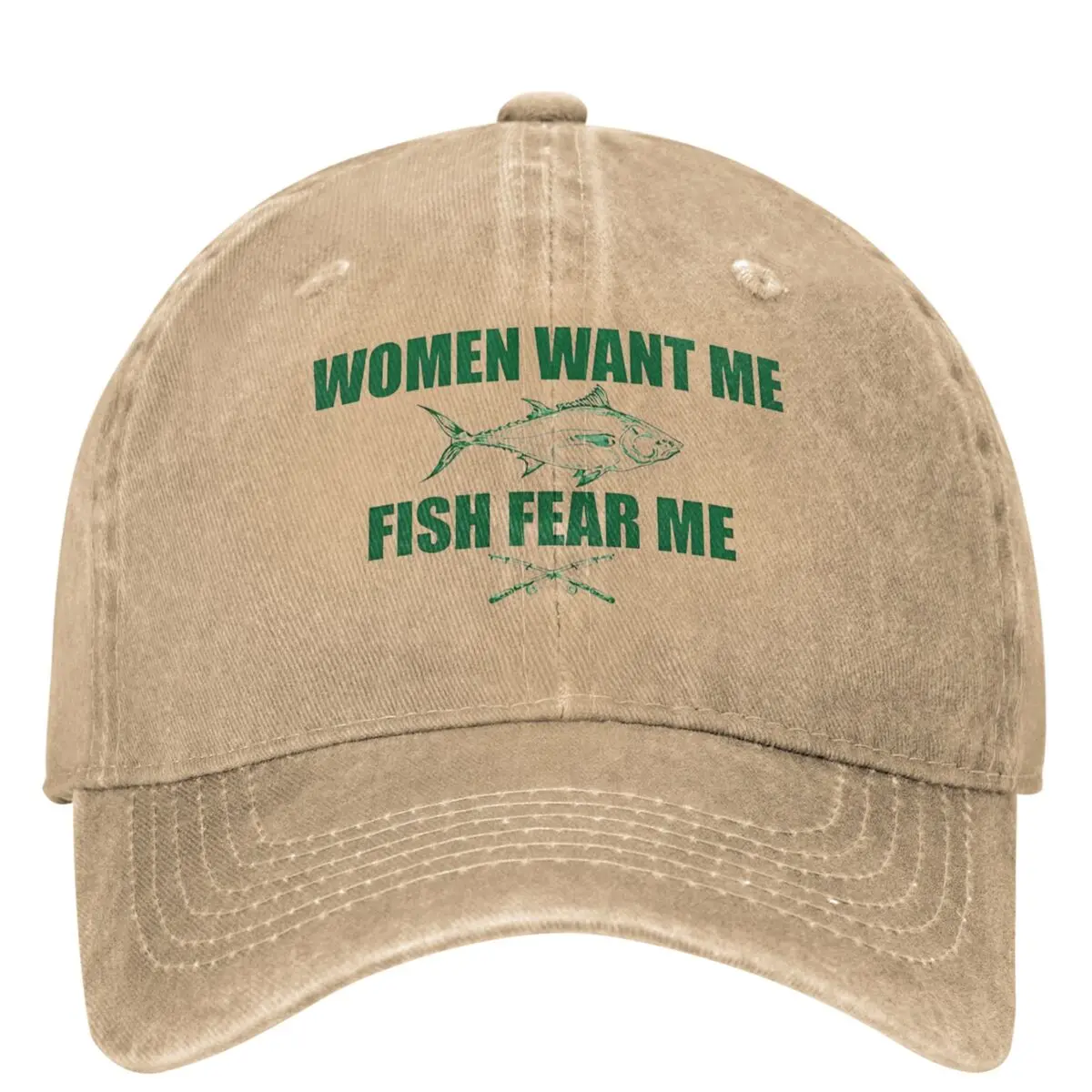 Women Want Me Fish Fear Me Baseball Cap Kpop Rock Dropshipping Trucker Hat Unisex Men Classic Sun-Proof Baseball Caps