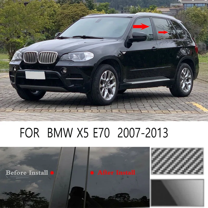 

For BMW X5 E70 2007-2013 Glossy Black Window Door Column B C Pillar Post Cover Trim Auto Sticker Styling