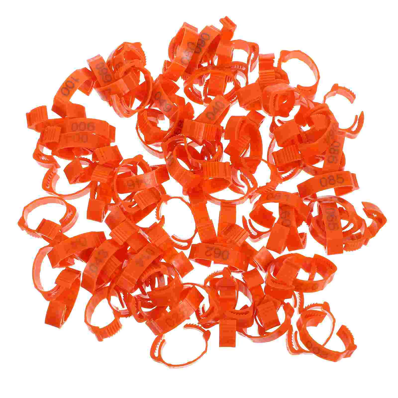 

100 Pcs Poultry Leg Strap Chicken Identification Bands Ducks Chickens Thighs Number Foot Ring Tags for Legs Baby