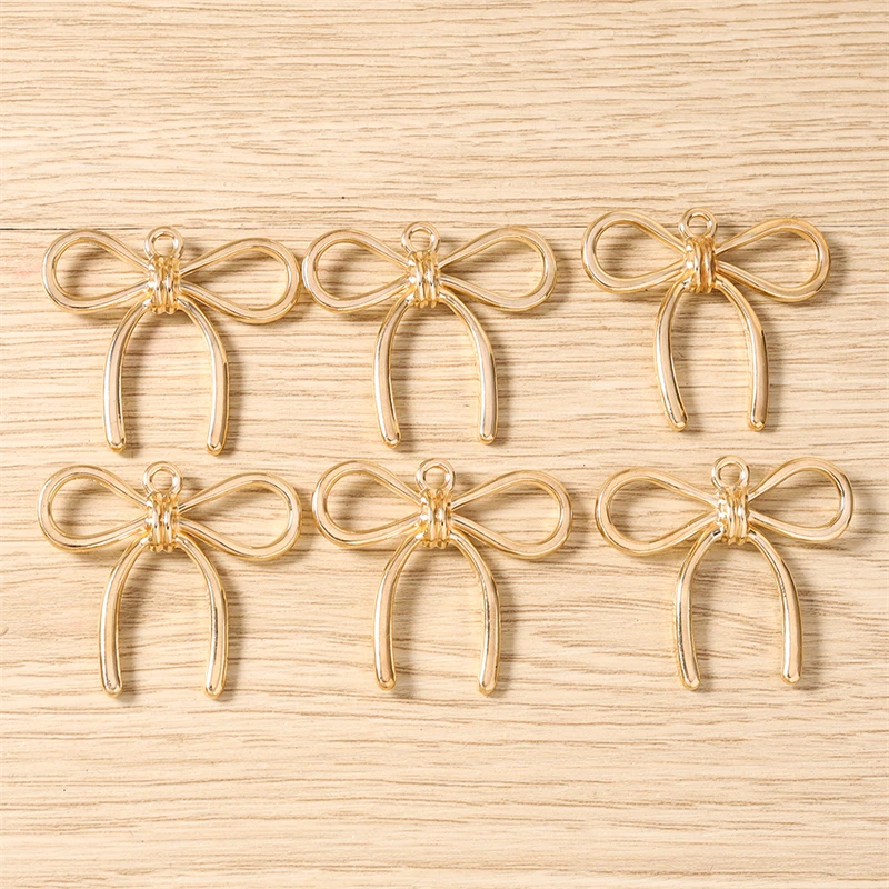 10pcs 35x32mm Cute Metal Bowknot Charms Pendants for Jewelry Making Necklaces Earrings Bracelets Accessories DIY Crafts Supplies