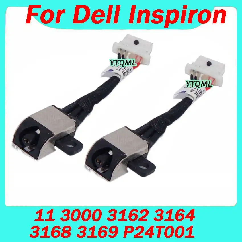 20-100Pcs DC Power Jack Cable DC Charging Socket Connector Port Wire Cord For Dell Inspiron 11 3000 3162 3164 3168 3169 P24T001