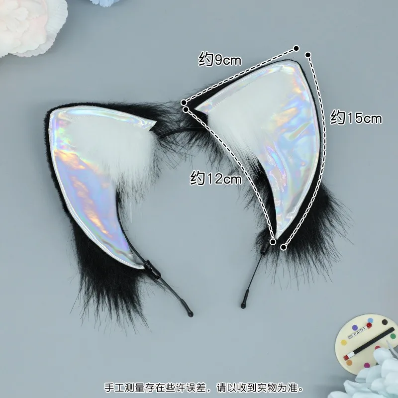 Novo estilo animal bonito de pelúcia raposa orelhas de gato gótico bandana lolita orelhas headwear peludo artificial cosplay natal acessórios para o cabelo