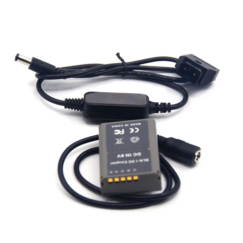 D-Tập Cáp Sạc 8V + PS-BLN1 BLN-1 BLN1 Giả Pin DC Khớp Nối Cho Olympus Máy Ảnh Kỹ Thuật Số OM-D e-M5 II 2 E-M1 Bút E-P5