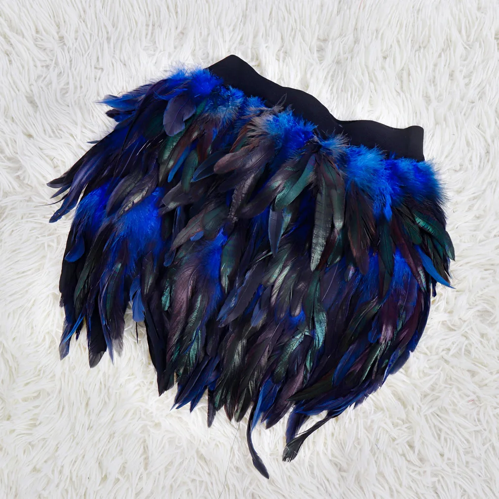 Irregular Dance Skirt Gothic Festival Carnival Party Dance Summer Women's Fashion Feather Skirt Bar Jazz Multi-color Short Skirt