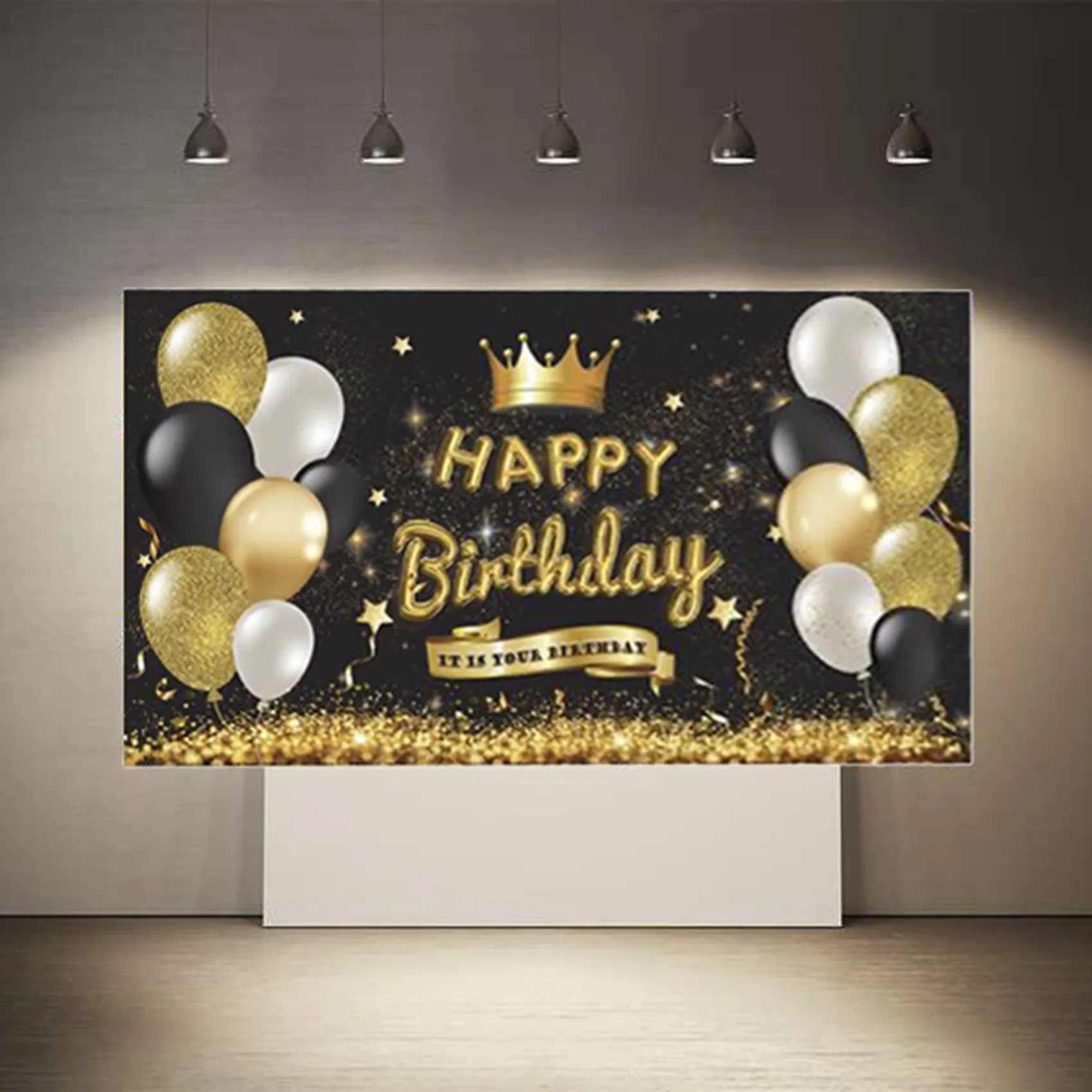 Banderole de fond joyeux anniversaire, bannière de fond joyeux anniversaire, décor de fête, fournitures de fête, accessoires de photomaton intérieur et extérieur