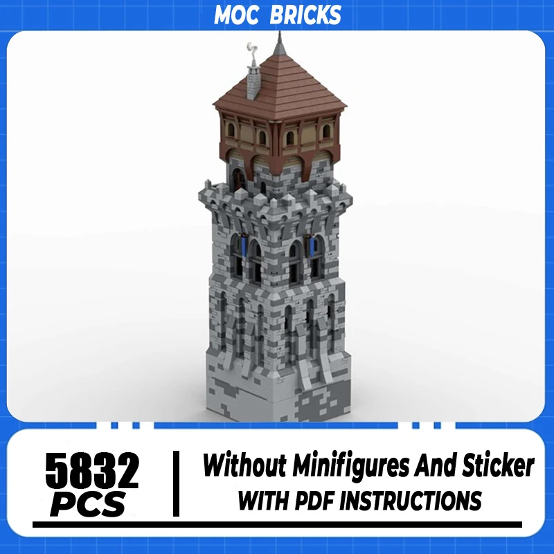 

Средневековая модель замка Moc, строительные блоки H15, большая передняя башня, модель кирпича, сделай сам, сборка, строительная игрушка, праздничные подарки на день рождения