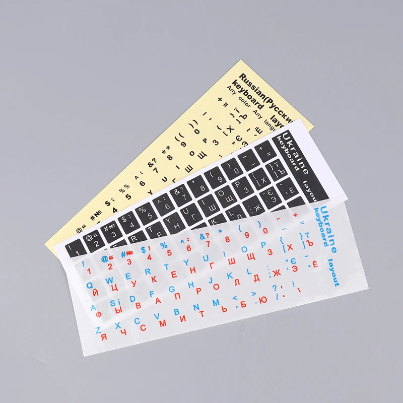 1pc Russian /Ukraine Smooth Round Keyboard Sticker Language Protective Film Layout Button Letters PC Laptop Accessories