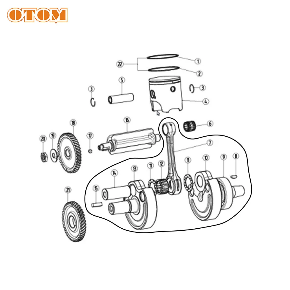 ملحقات الدراجات النارية مجموعة العمود المرفقي قضيب توصيل مع محمل لياماها DT230 LONCIN MT250 GPX TSE250R 2T مبرد بالماء