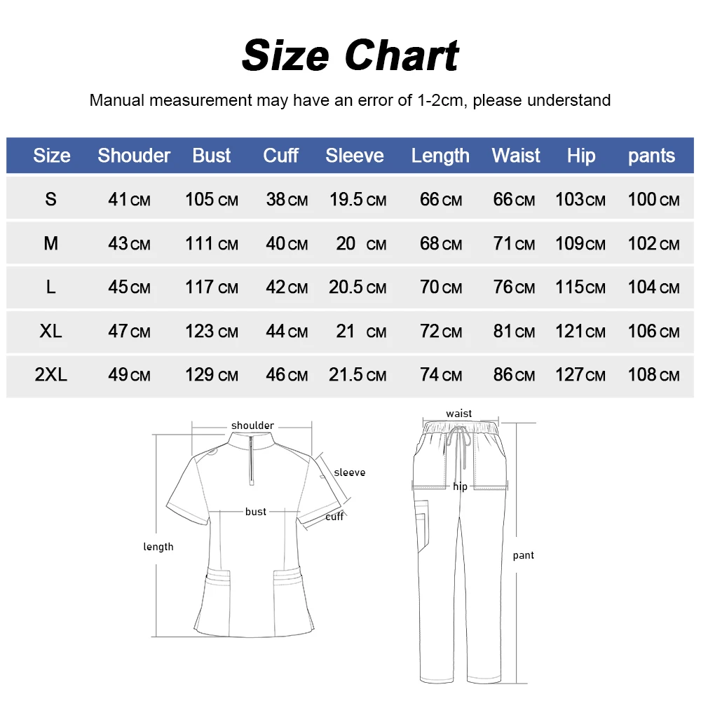 High Quality Zippered Stand Up Collar Workwear Surgical Uniforms Woman Unisex Medical Scrub Beauty SPA Uniform Nurse Accessories