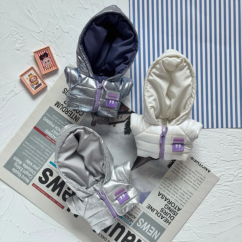 مناسبة ل 17 سنتيمتر Labubu دمية الخبز الملابس Labubu القطن دمية دمية الملابس الشتاء الملابس القطنية دمية هدايا العيد #3