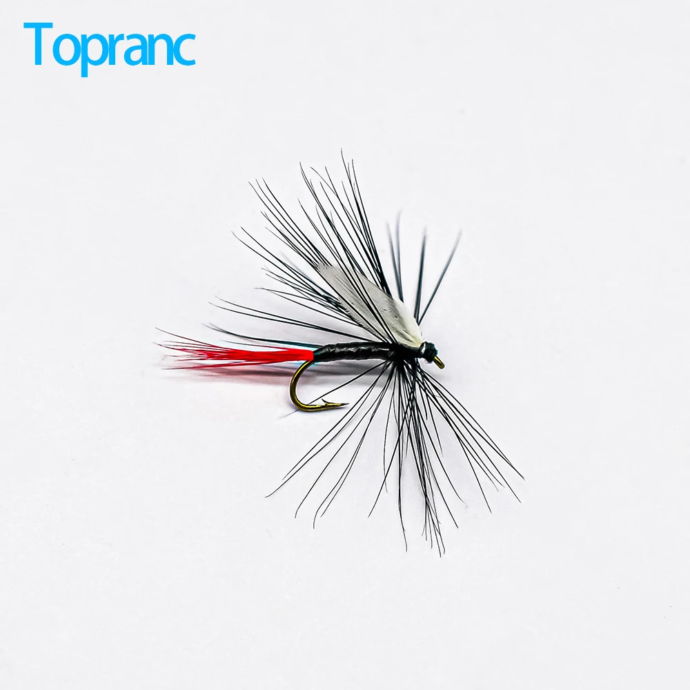 12Pcs Red Tail White Wing Nymph Dry Flies for Trout Bass Fishing Flies Artificial Insect Hook Fly Fishing Lure