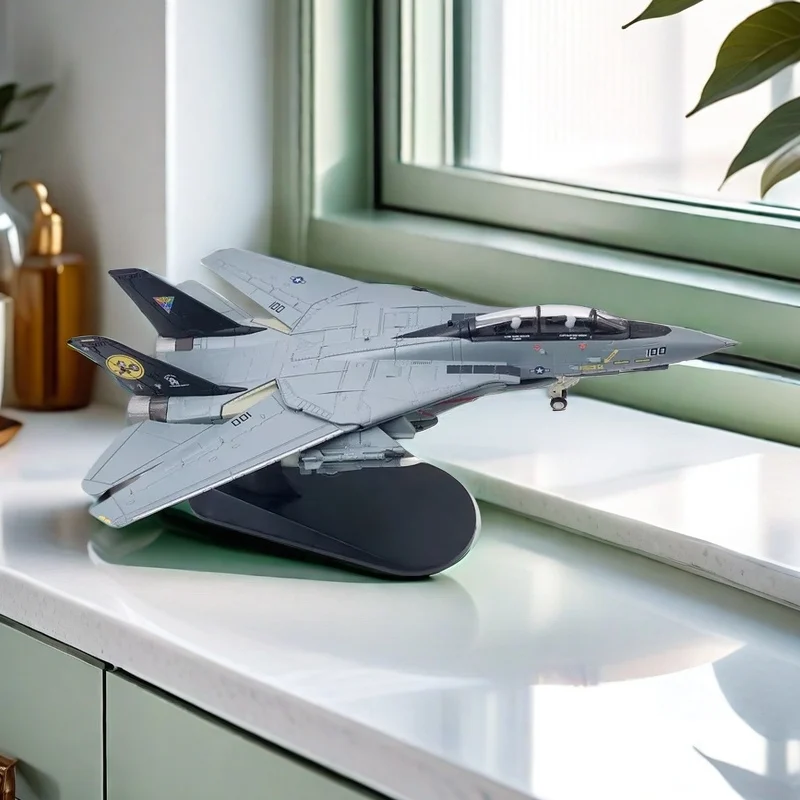 2024 Hot Sale  Diecast 1/100 Scale US F-14D F14 VF-31cat Military Aircraft Model Collection Variable Wing Mode Interchangeable