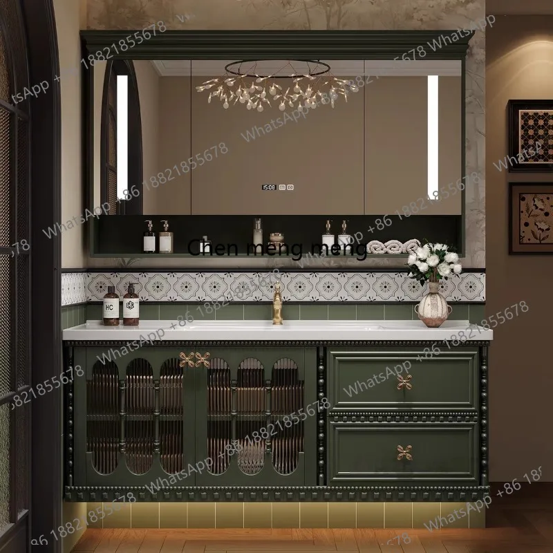 

European Drawers Bathroom Cabinet Sink Light Luxury Storage Bathroom Mirror Cabinet Space Saving Mobile Da Bagno Furniture Home