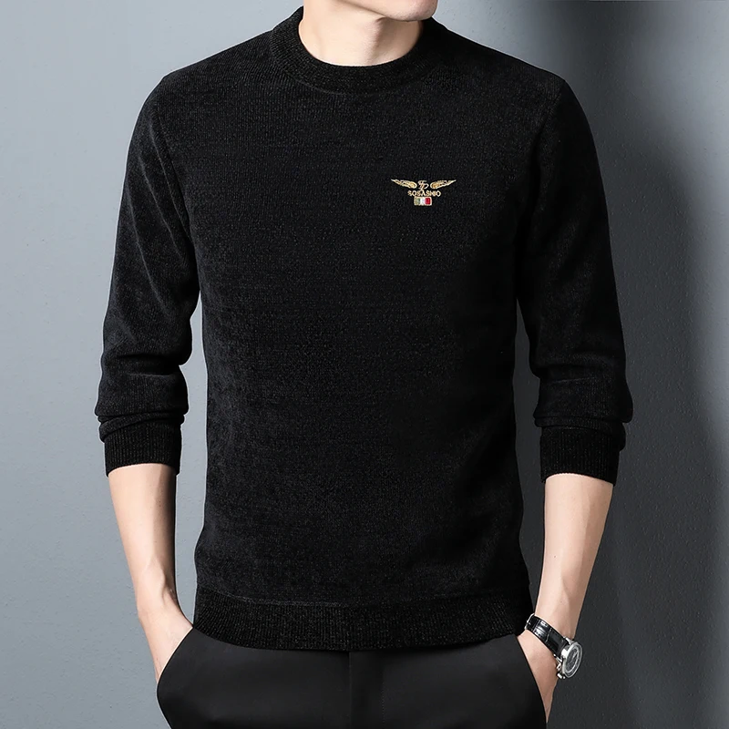 

Men's Thiened Fce Lined One-piece Knitted Sweater Faionable Autumn Winter Warm Base Layer irt Soft Camere Modal Fa...