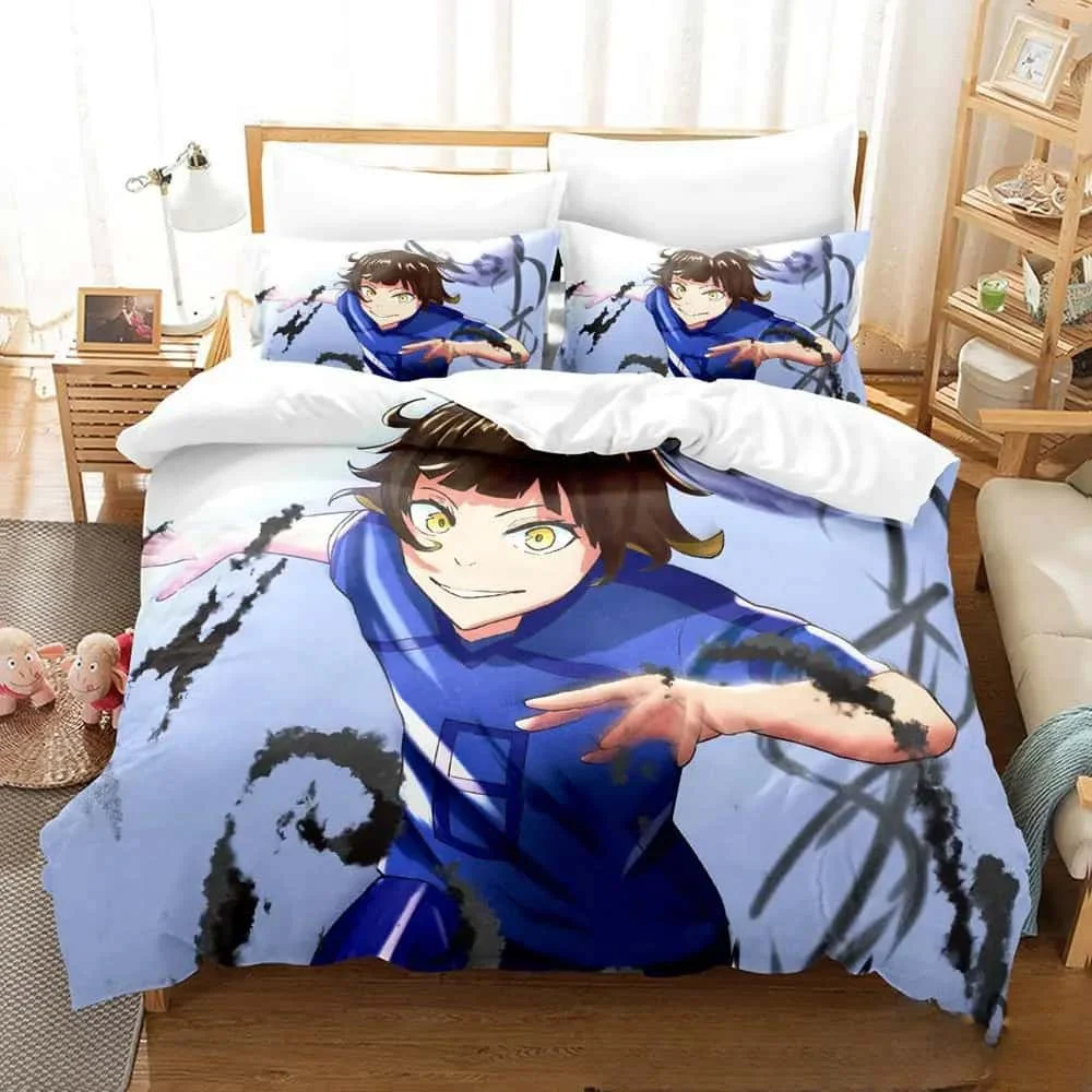 Fashion 3D Print Anime Blue Lock Bedding Set Boys Girls Twin Queen King Size Duvet Cover Pillowcase Bed Boys Adult Home Textiles